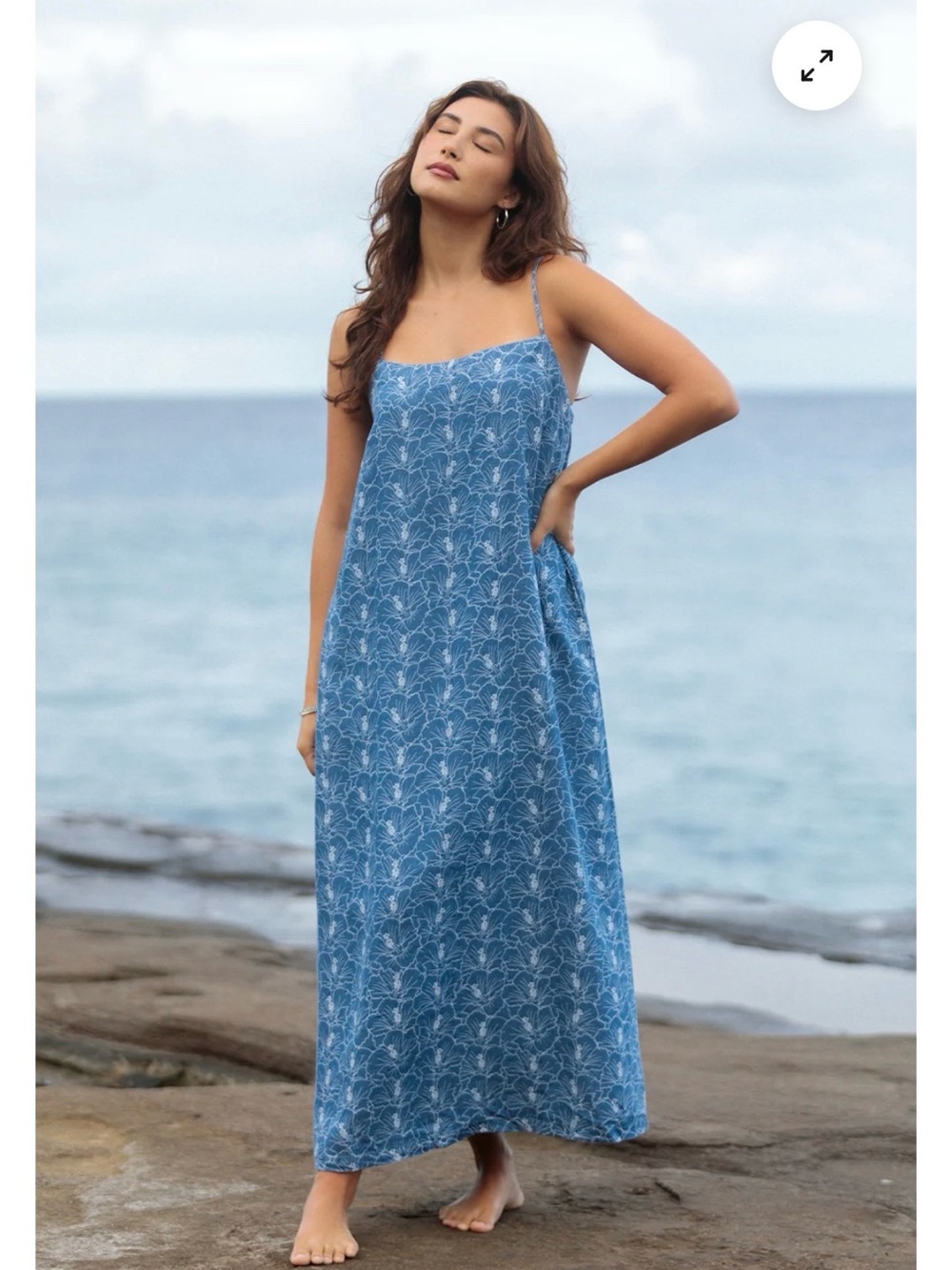 Fighting Eel Blue Floral Maxi Cover-Up Dress